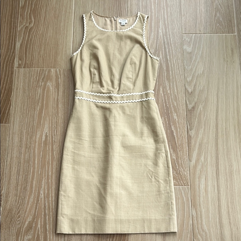 J. Crew Beige Sleeveless Midi Dress